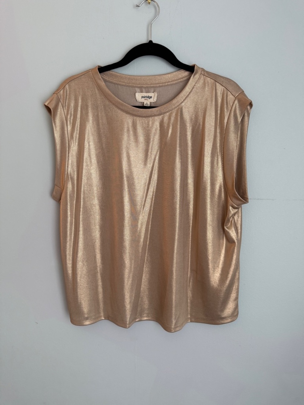 porridge Metallic Rose Gold Sleeveless Top